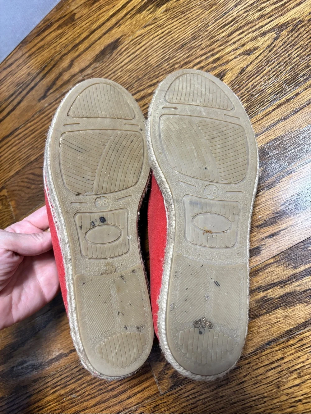 Ilse Jacobsen Red Suede Espadrille Flats Size 38